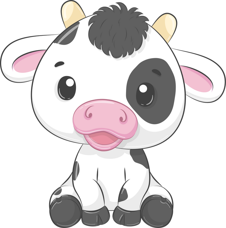 Cute calf. Cartoon illustration -2